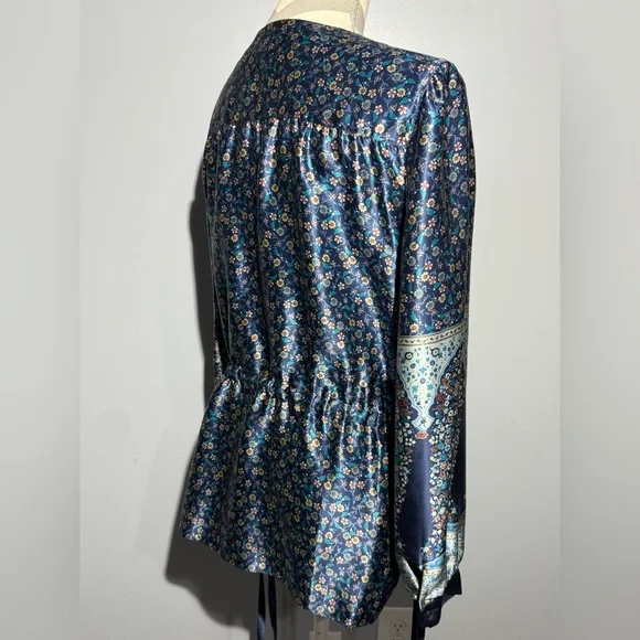 Marina Ferrari/Saks Fifth Avenue Floral 100%Silk Blouse